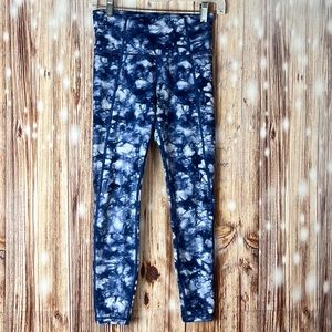 Athleta Blue Tie Dye Workout Exercise Yoga Pants XS